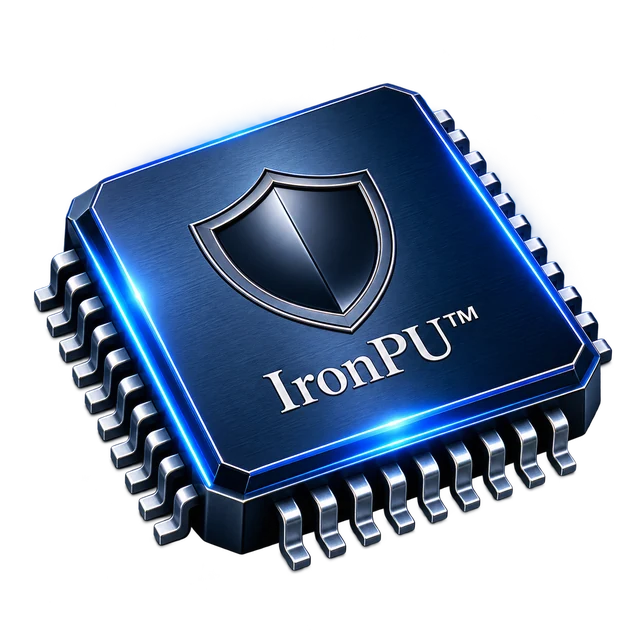 Concept rendering of the blue IronPU™ branded chip package.