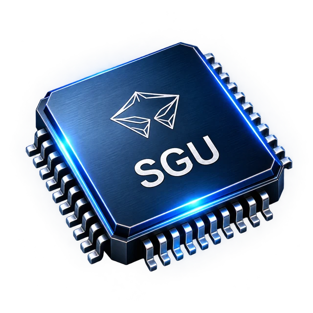 Concept rendering of the blue SGU™ branded chip package.